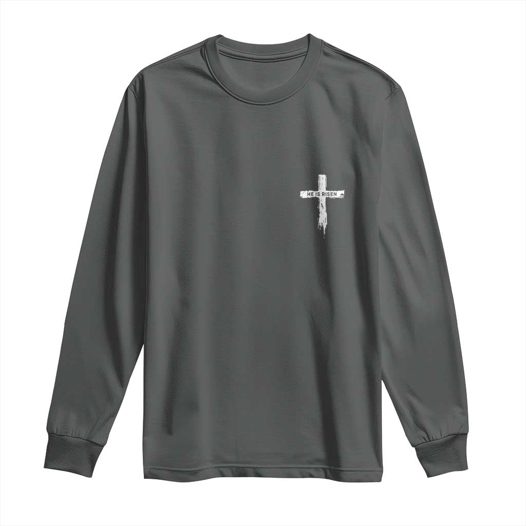 Easter Christian Cross Religious He Is Risen Long Sleeve Shirt