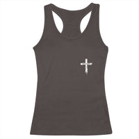 Easter Christian Cross Religious He Is Risen Racerback Tank Top