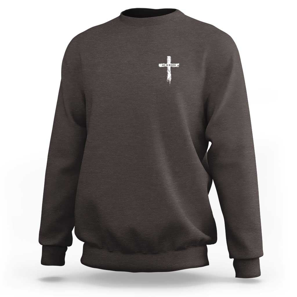 Easter Christian Cross Religious He Is Risen Sweatshirt
