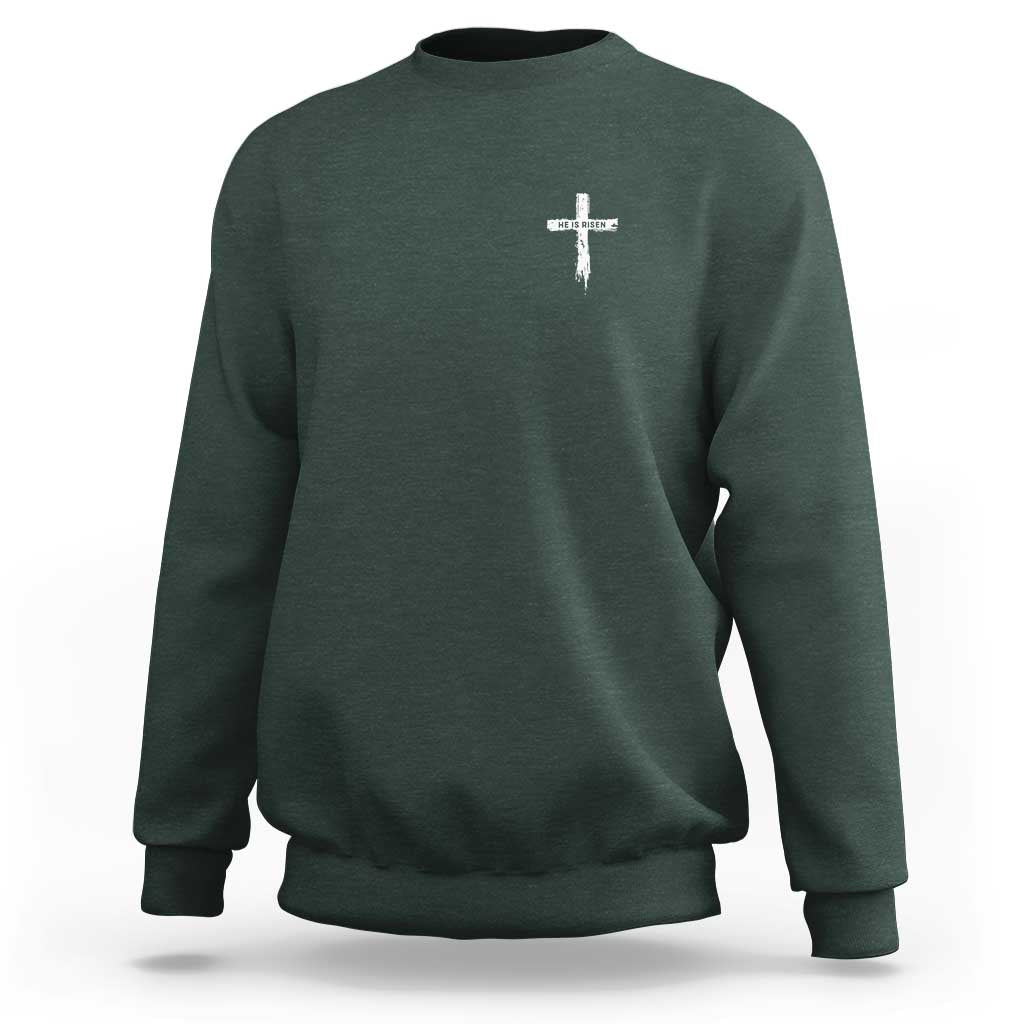 Easter Christian Cross Religious He Is Risen Sweatshirt