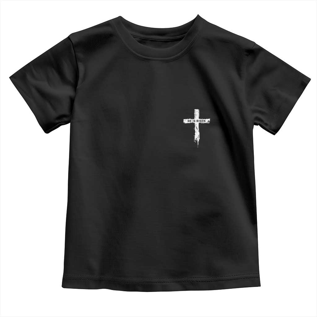 Easter Christian Cross Religious He Is Risen Toddler T Shirt