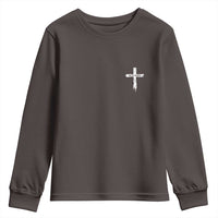 Easter Christian Cross Religious He Is Risen Youth Sweatshirt