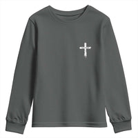 Easter Christian Cross Religious He Is Risen Youth Sweatshirt