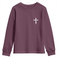 Easter Christian Cross Religious He Is Risen Youth Sweatshirt