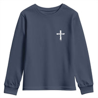 Easter Christian Cross Religious He Is Risen Youth Sweatshirt
