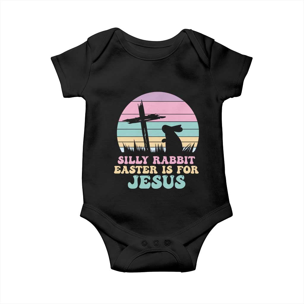 Silly Rabbit Easter Is For Jesus Christians Baby Onesie Cross Religious