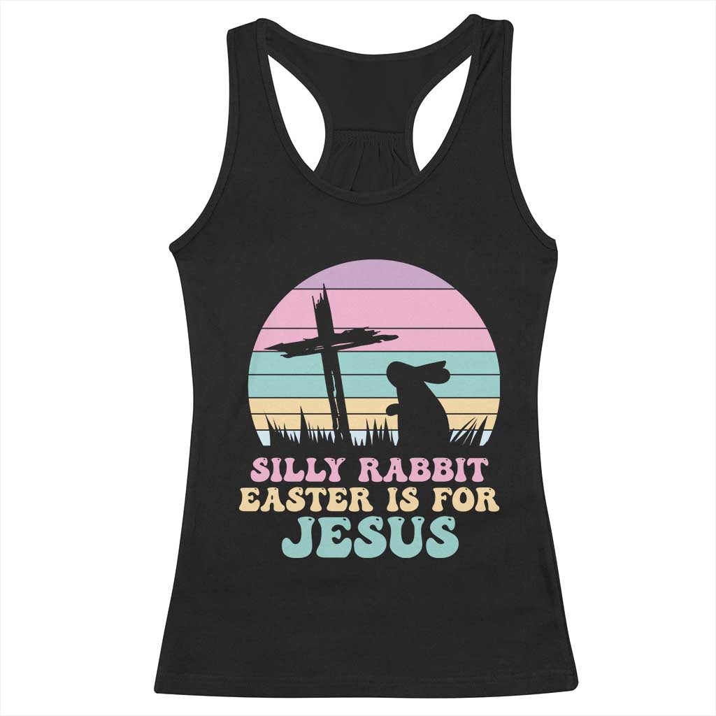 Silly Rabbit Easter Is For Jesus Christians Racerback Tank Top Cross Religious