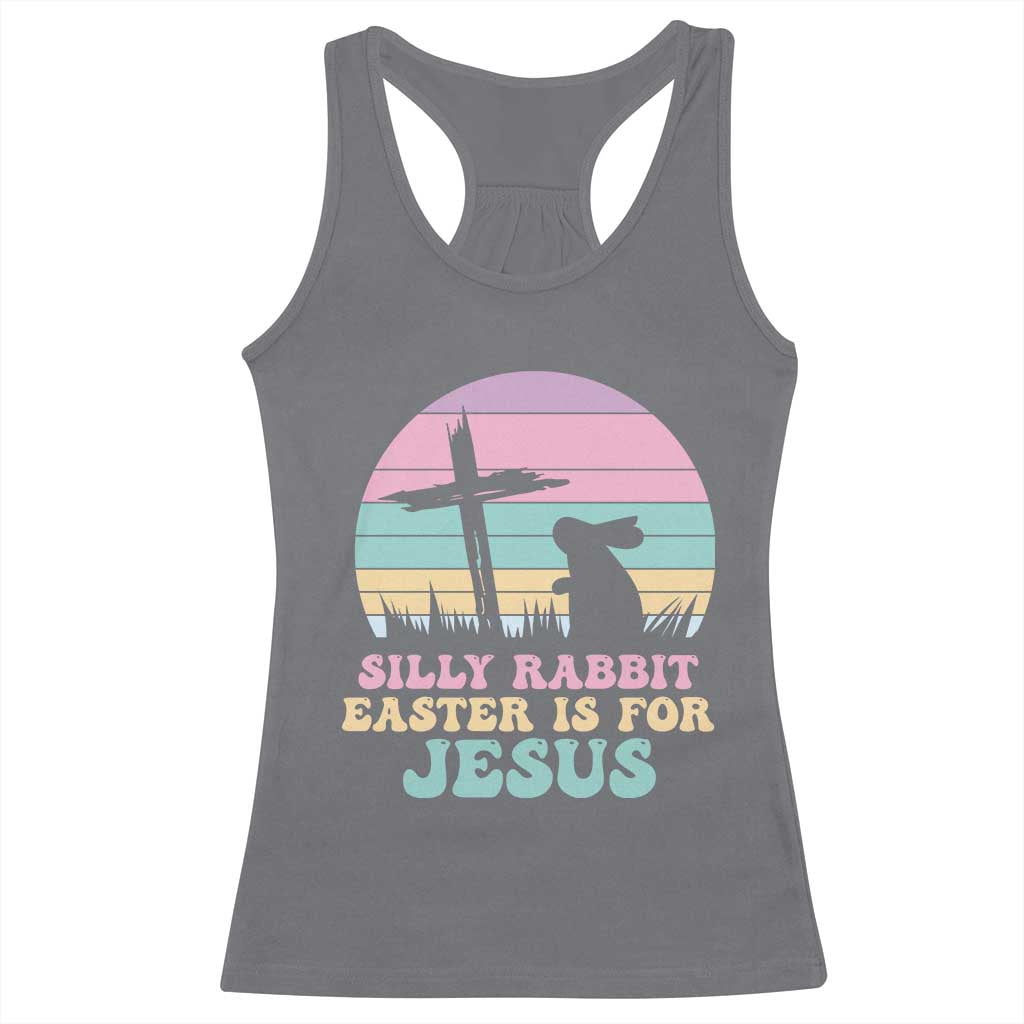 Silly Rabbit Easter Is For Jesus Christians Racerback Tank Top Cross Religious