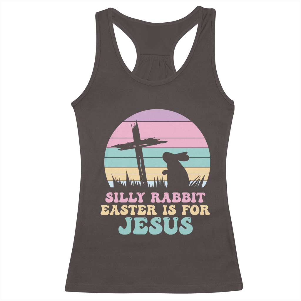 Silly Rabbit Easter Is For Jesus Christians Racerback Tank Top Cross Religious