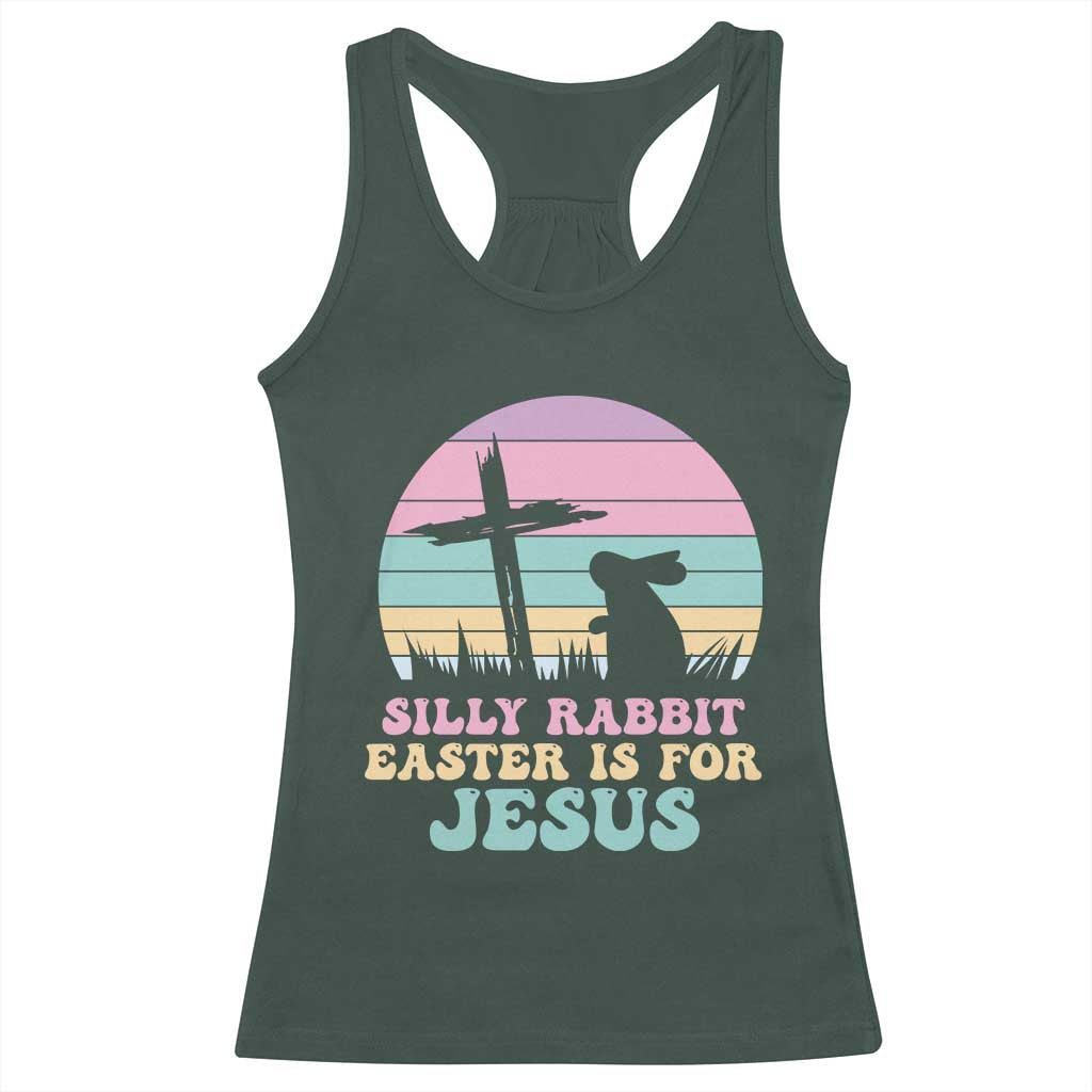 Silly Rabbit Easter Is For Jesus Christians Racerback Tank Top Cross Religious
