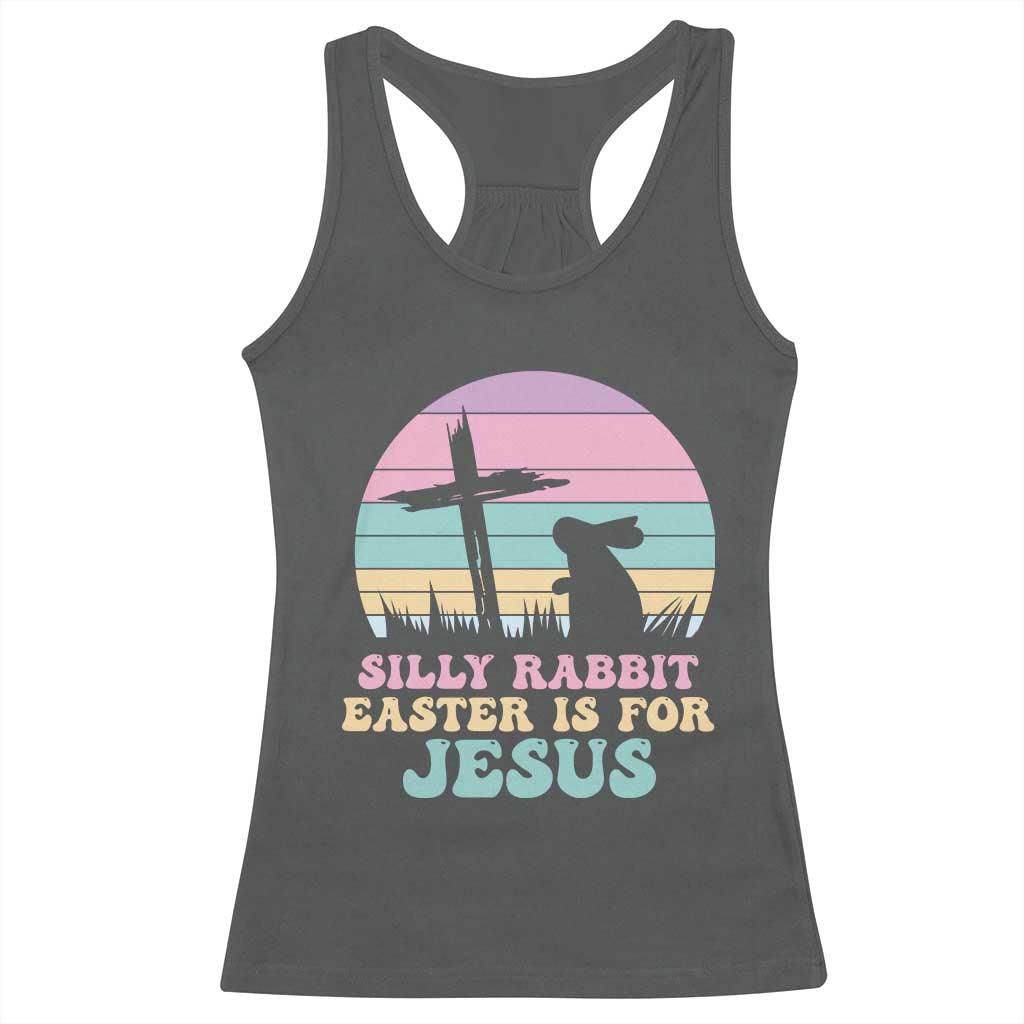 Silly Rabbit Easter Is For Jesus Christians Racerback Tank Top Cross Religious