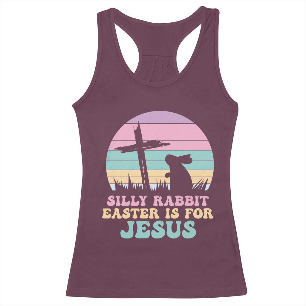 Silly Rabbit Easter Is For Jesus Christians Racerback Tank Top Cross Religious