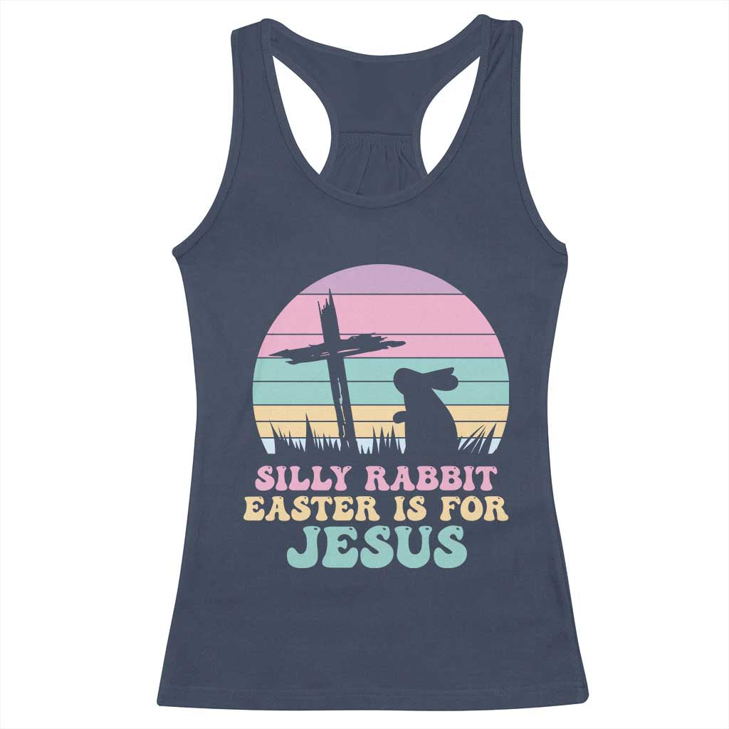 Silly Rabbit Easter Is For Jesus Christians Racerback Tank Top Cross Religious