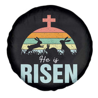 Retro He is Risen Spare Tire Cover Bunny Easter Cross Christian Religious Jesus Has Risen - Wonder Print Shop