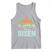 Retro He is Risen Tank Top Bunny Easter Cross Christian Religious Jesus Has Risen - Wonder Print Shop