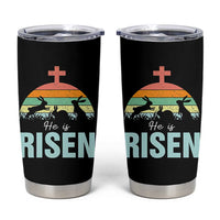 Retro He is Risen Tumbler Cup Bunny Easter Cross Christian Religious Jesus Has Risen - Wonder Print Shop