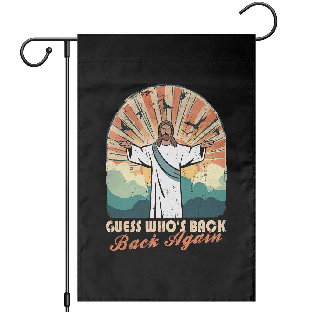 Funny Christian Easter Garden Flag Guess Whos Back Jesus Religious - Wonder Print Shop