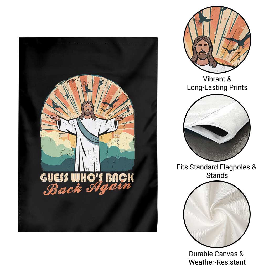 Funny Christian Easter Garden Flag Guess Whos Back Jesus Religious - Wonder Print Shop