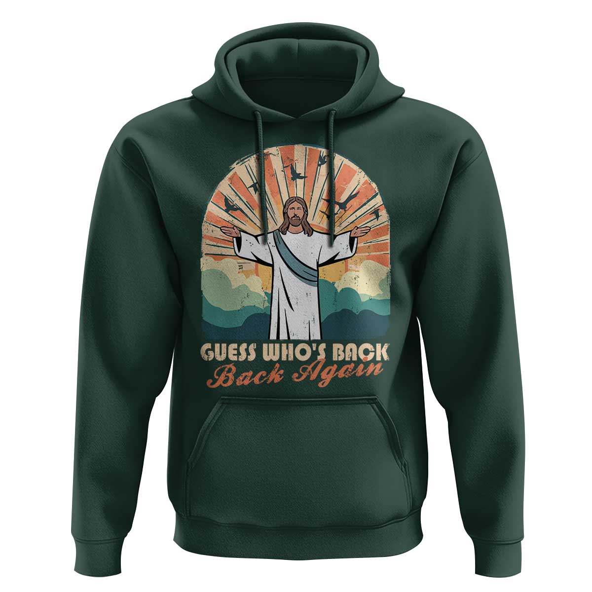 Funny Christian Easter Hoodie Guess Whos Back Jesus Religious - Wonder Print Shop