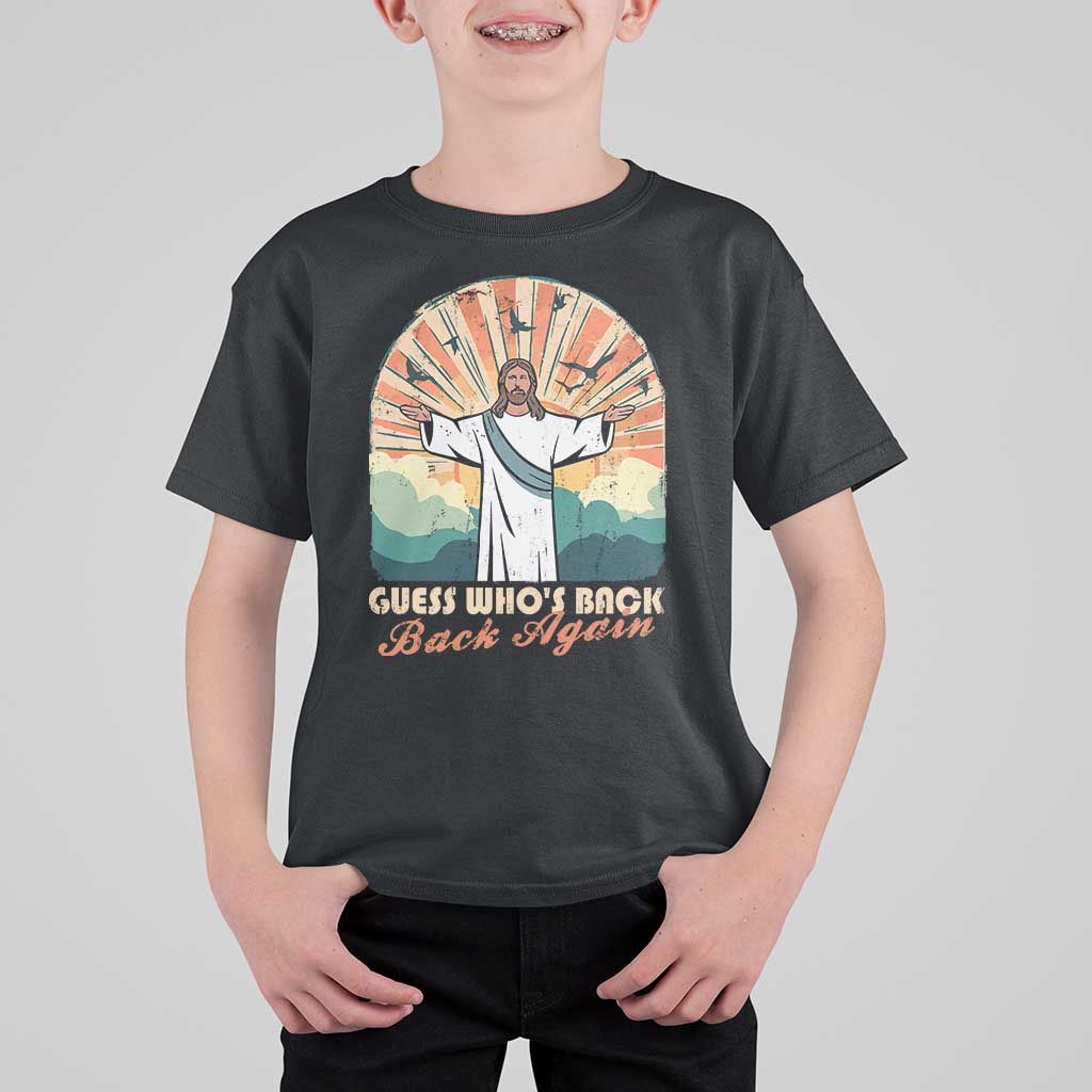 Funny Christian Easter T Shirt For Kid Guess Whos Back Jesus Religious - Wonder Print Shop