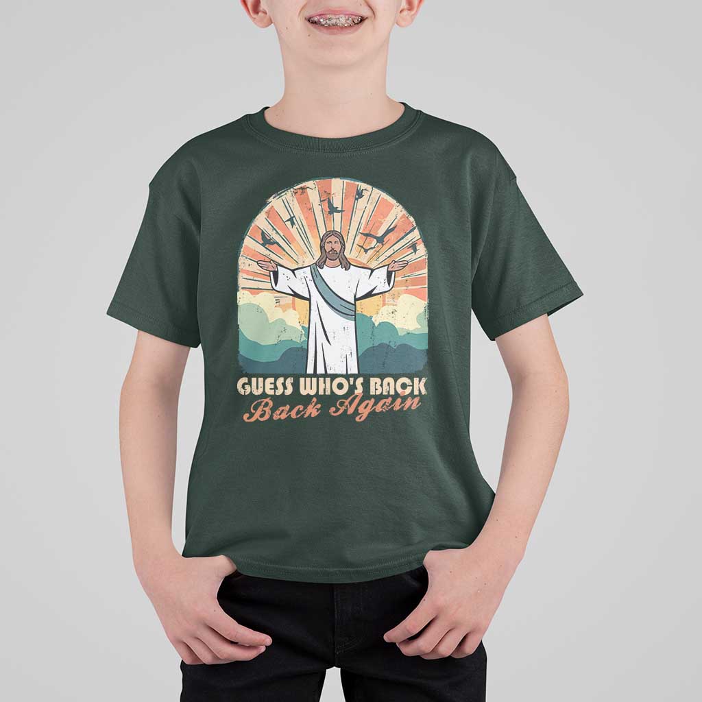 Funny Christian Easter T Shirt For Kid Guess Whos Back Jesus Religious - Wonder Print Shop