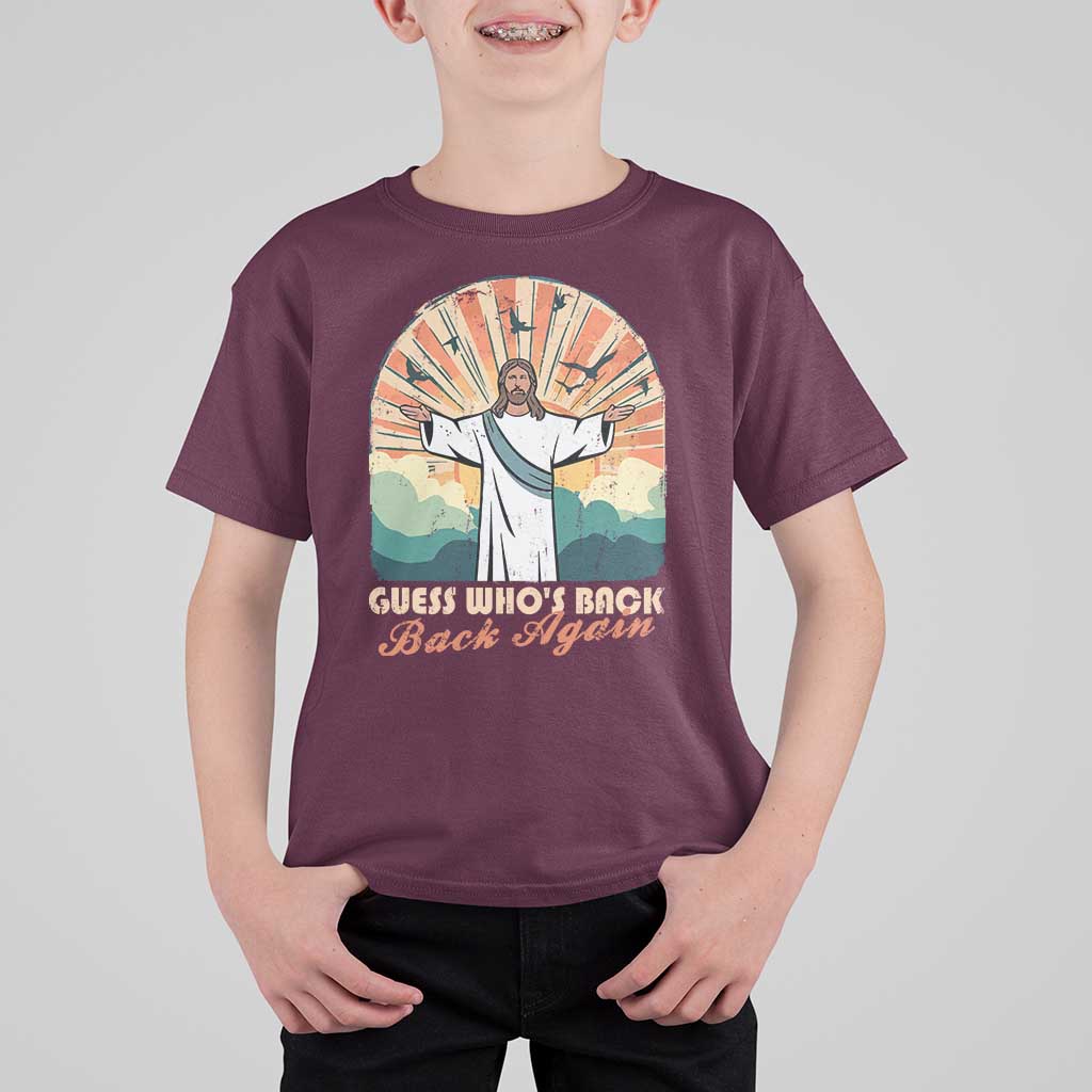 Funny Christian Easter T Shirt For Kid Guess Whos Back Jesus Religious - Wonder Print Shop