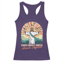 Funny Christian Easter Racerback Tank Top Guess Whos Back Jesus Religious - Wonder Print Shop