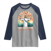 Funny Christian Easter Raglan Shirt Guess Whos Back Jesus Religious - Wonder Print Shop