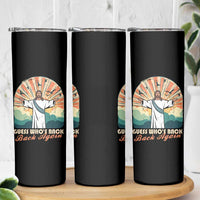 Funny Christian Easter Skinny Tumbler Guess Whos Back Jesus Religious - Wonder Print Shop