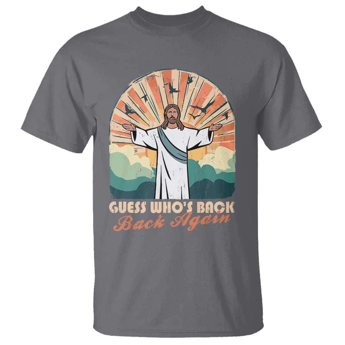 Funny Christian Easter T Shirt Guess Whos Back Jesus Religious - Wonder Print Shop