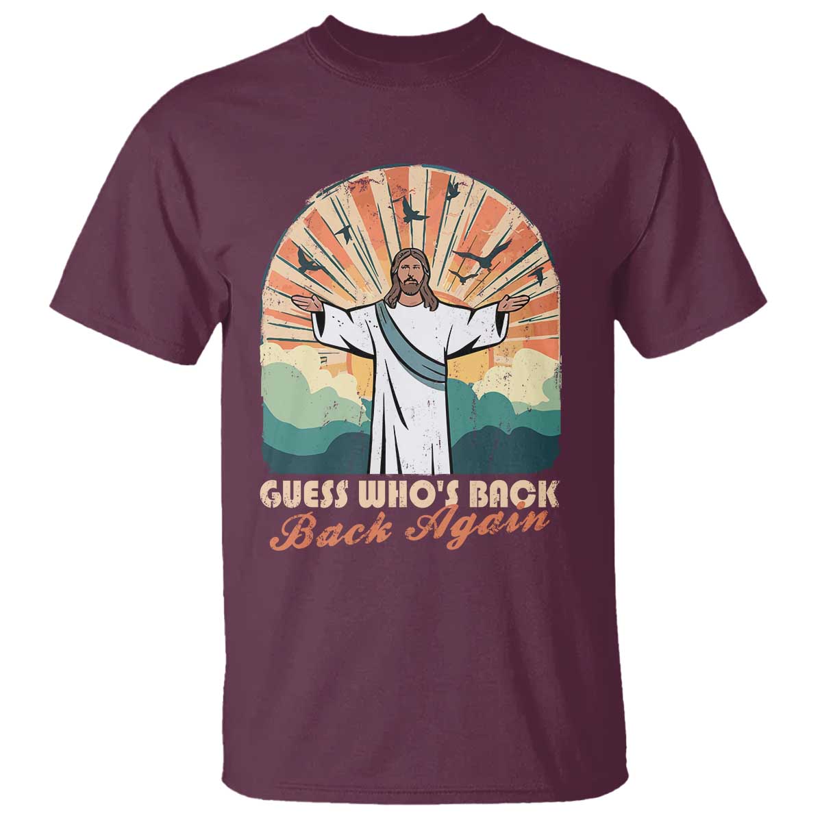 Funny Christian Easter T Shirt Guess Whos Back Jesus Religious - Wonder Print Shop