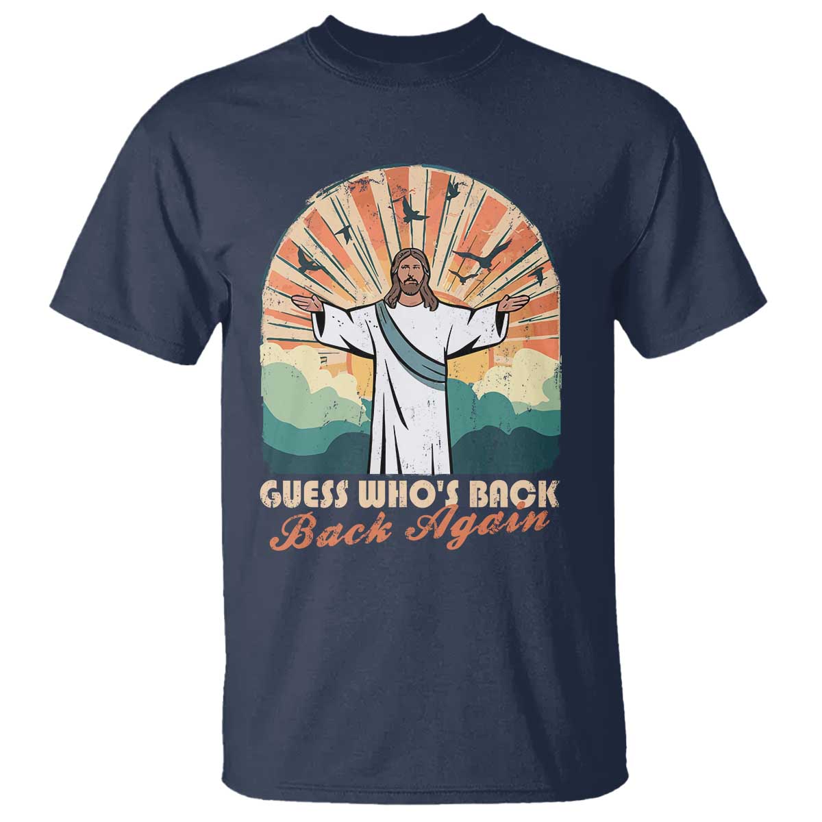 Funny Christian Easter T Shirt Guess Whos Back Jesus Religious - Wonder Print Shop