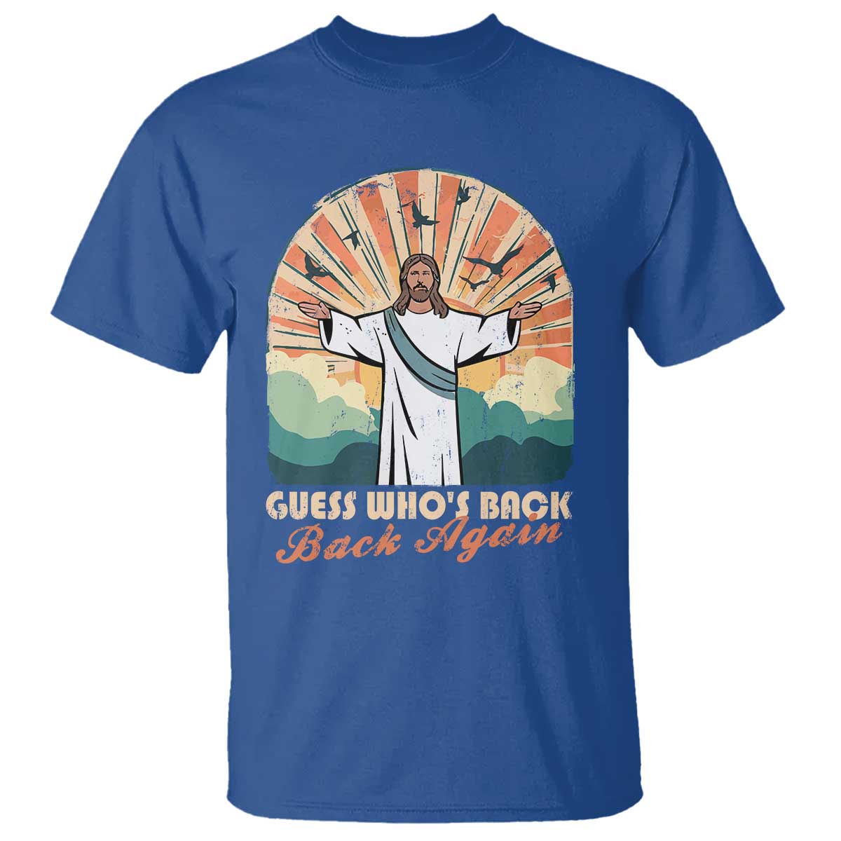 Funny Christian Easter T Shirt Guess Whos Back Jesus Religious - Wonder Print Shop