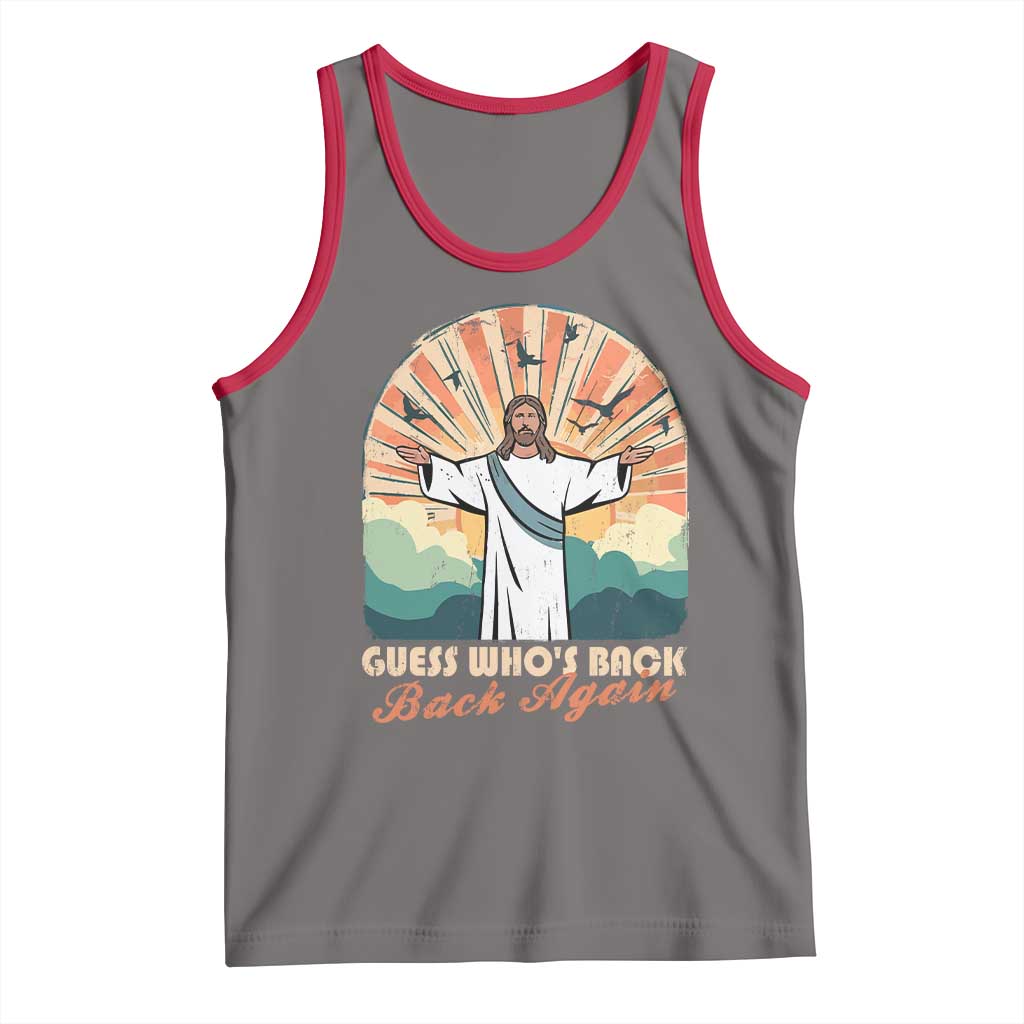 Funny Christian Easter Tank Top Guess Whos Back Jesus Religious - Wonder Print Shop