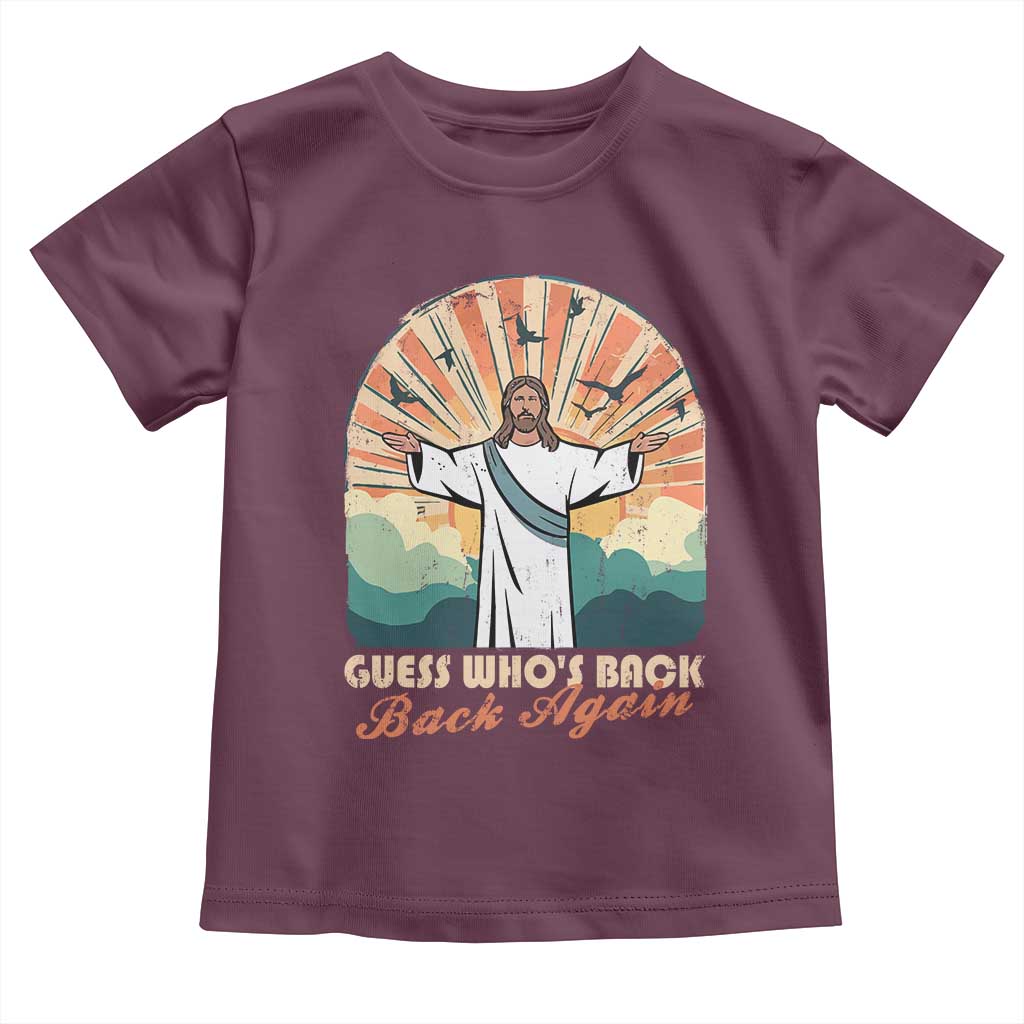 Funny Christian Easter Toddler T Shirt Guess Whos Back Jesus Religious - Wonder Print Shop