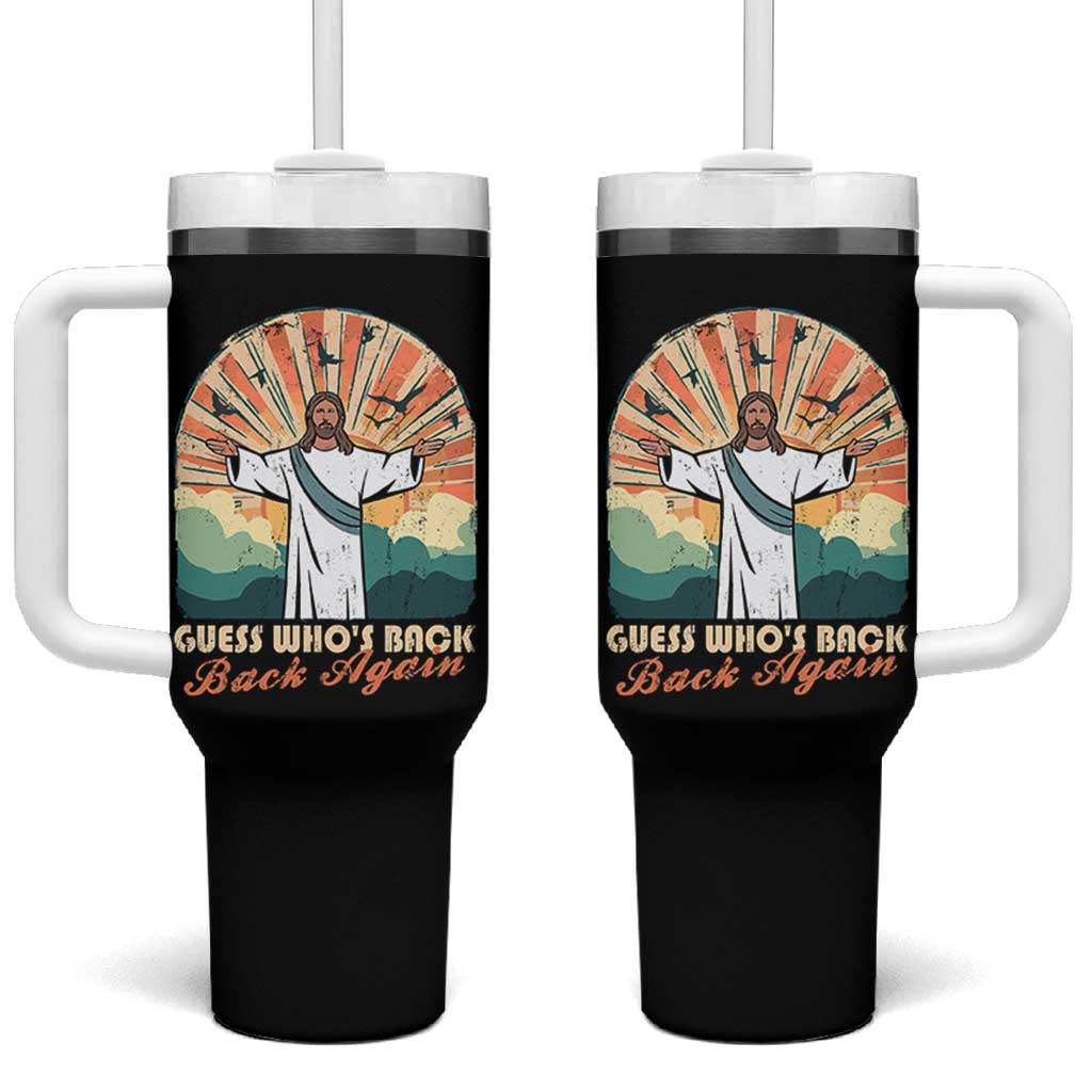 Funny Christian Easter Tumbler With Handle Guess Whos Back Jesus Religious - Wonder Print Shop