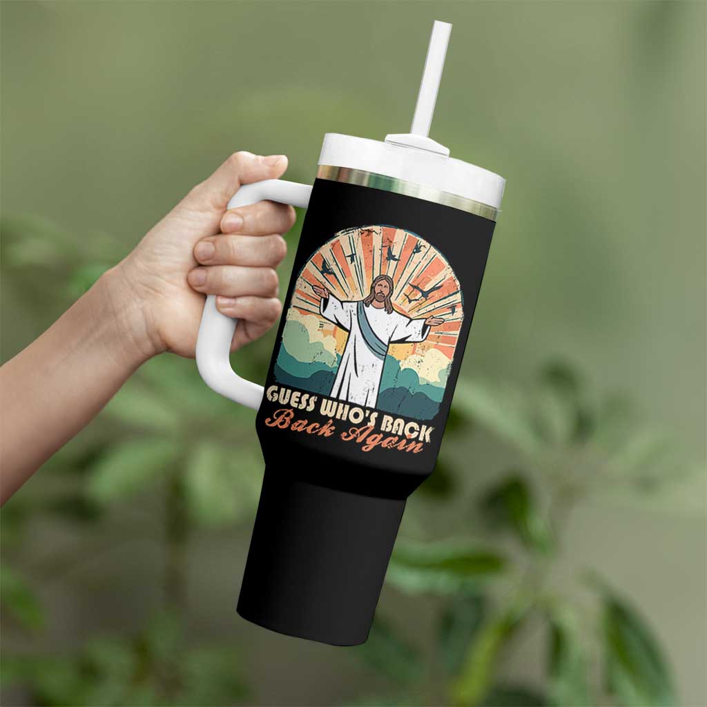 Funny Christian Easter Tumbler With Handle Guess Whos Back Jesus Religious - Wonder Print Shop