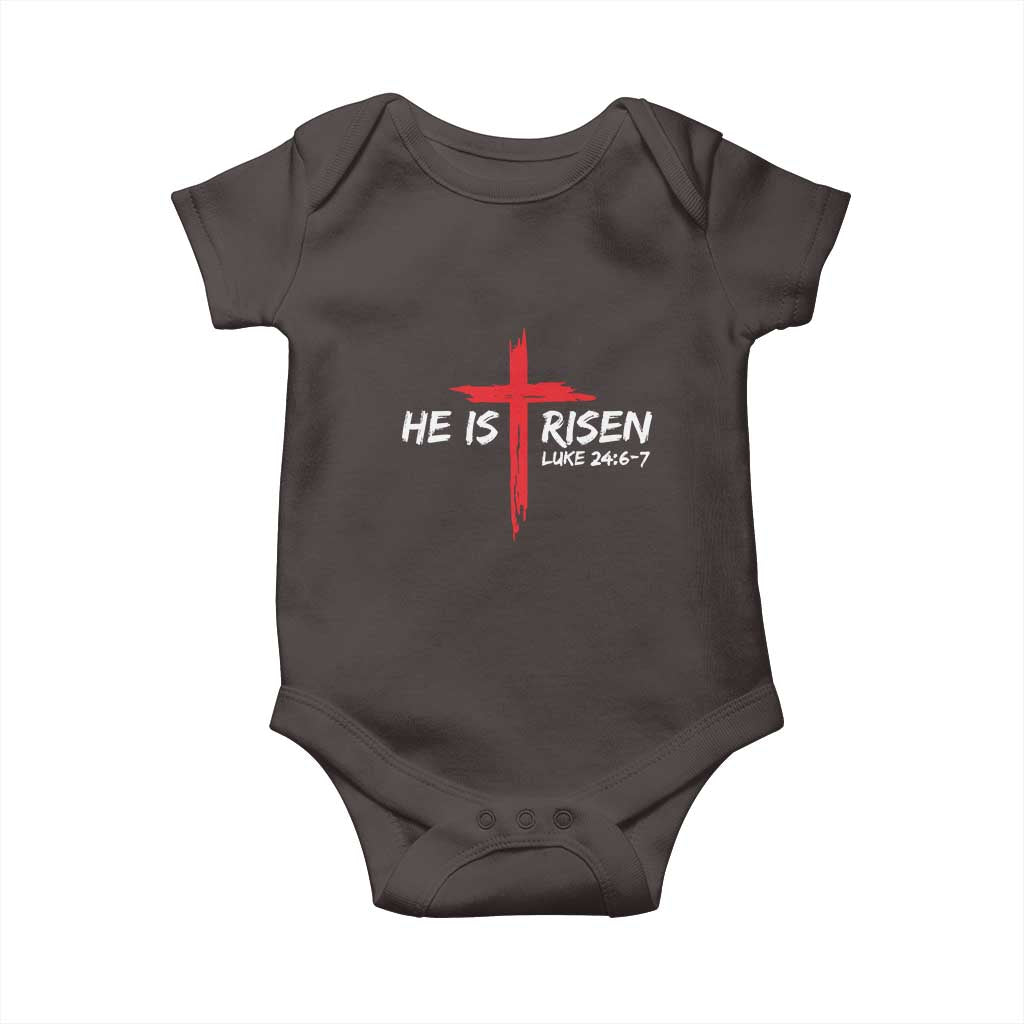 Jesus He Is Risen Baby Onesie Christian Cross Bible Verse Easter Day