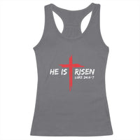 Jesus He Is Risen Racerback Tank Top Christian Cross Bible Verse Easter Day