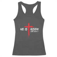 Jesus He Is Risen Racerback Tank Top Christian Cross Bible Verse Easter Day