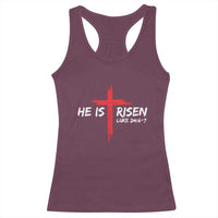 Jesus He Is Risen Racerback Tank Top Christian Cross Bible Verse Easter Day
