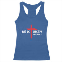 Jesus He Is Risen Racerback Tank Top Christian Cross Bible Verse Easter Day