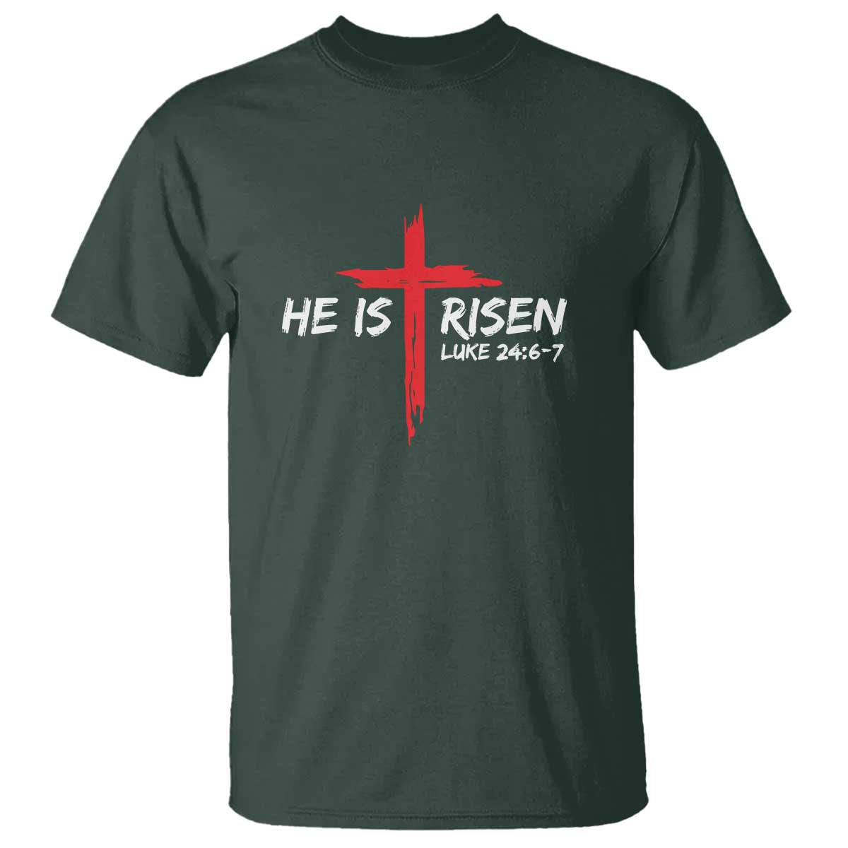 Jesus He Is Risen T Shirt Christian Cross Bible Verse Easter Day