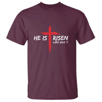 Jesus He Is Risen T Shirt Christian Cross Bible Verse Easter Day