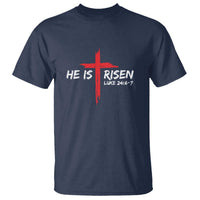 Jesus He Is Risen T Shirt Christian Cross Bible Verse Easter Day