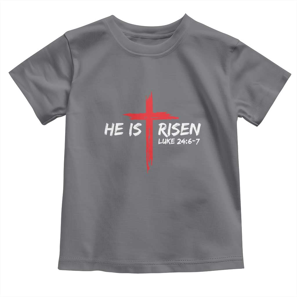 Jesus He Is Risen Toddler T Shirt Christian Cross Bible Verse Easter Day