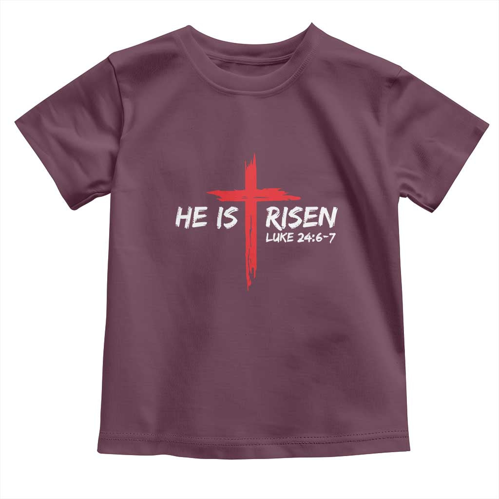 Jesus He Is Risen Toddler T Shirt Christian Cross Bible Verse Easter Day