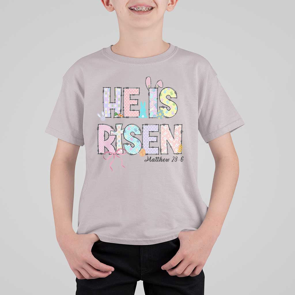 He is Risen Jesus Christian Happy Easter T Shirt For Kid