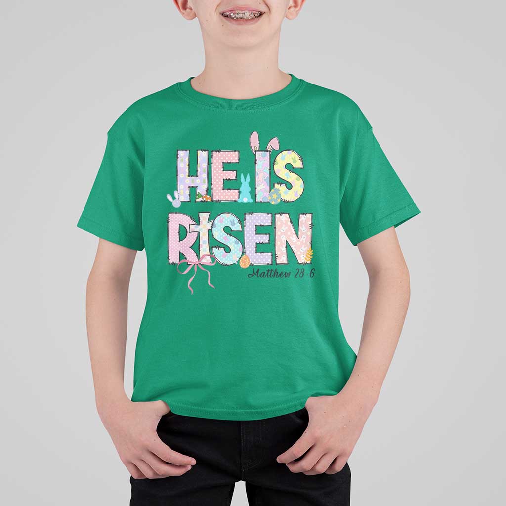 He is Risen Jesus Christian Happy Easter T Shirt For Kid