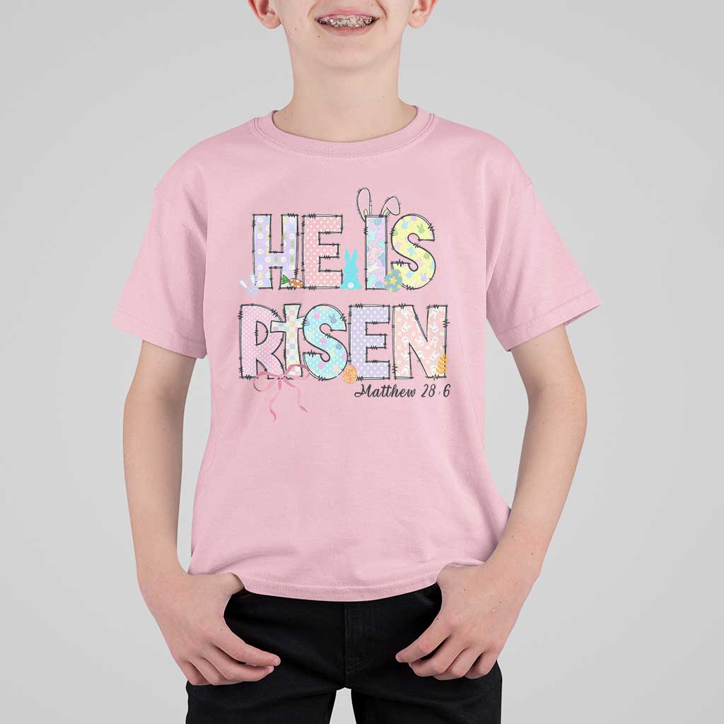 He is Risen Jesus Christian Happy Easter T Shirt For Kid